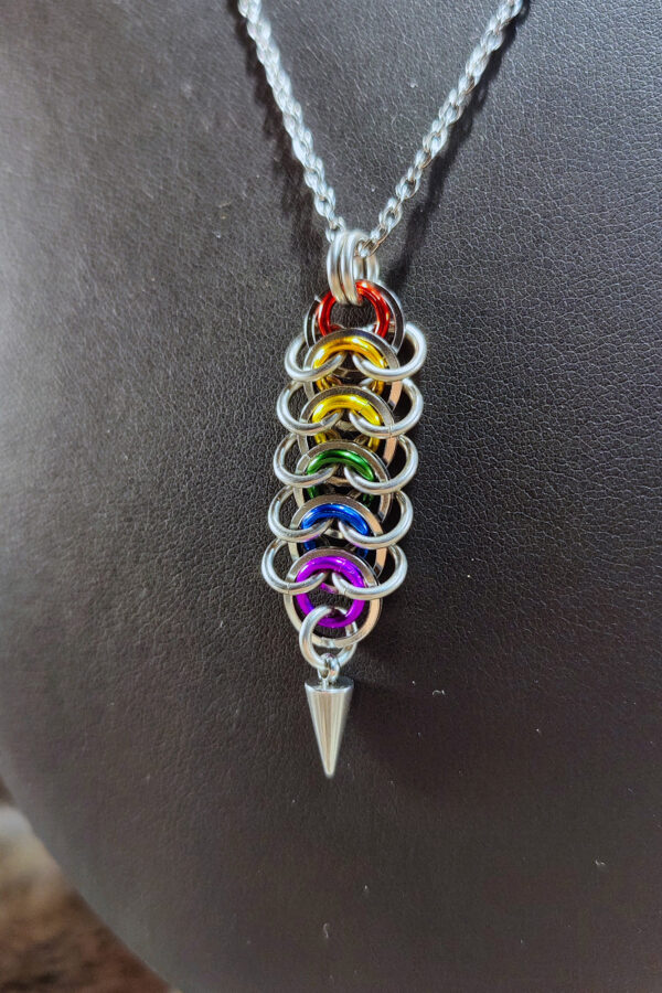 Pendentif "Vertèbres" arc-en-ciel